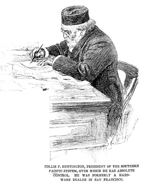 COLLIS POTTER HUNTINGTON (1821-1900). American railroad builder. Engraving after a photograph, 1900