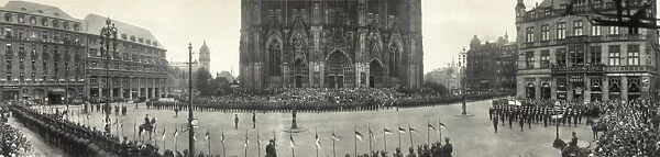 COLOGNE: CATHEDRAL SQUARE. Review of British troops in Cathedral Square in Cologne