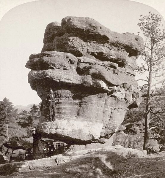COLORADO: BALANCING ROCK. Balancing rock (300 tons) at Garden of the Gods, Colorado Springs, Colorado. Photographed in 1894