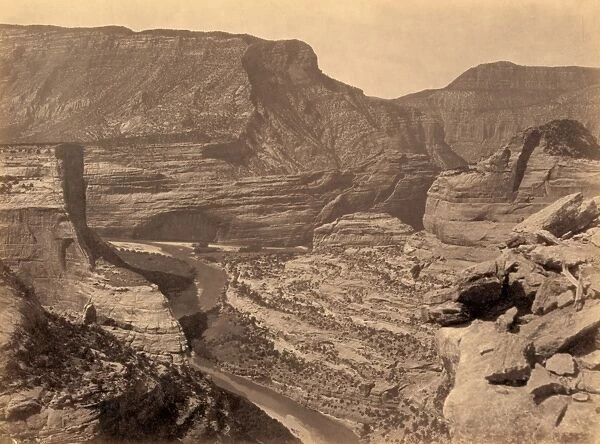 COLORADO: CANYONS, 1872. Junction of the Green Canyon and Yampah Canyon in Colorado