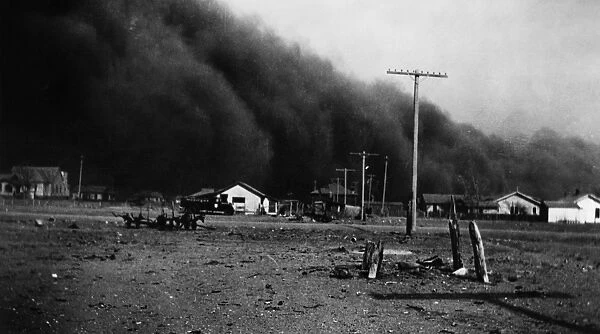 COLORADO: DUST STORM, 1935. A dust storm in Springfield, Colorado. Photograph by Dorothea Lange