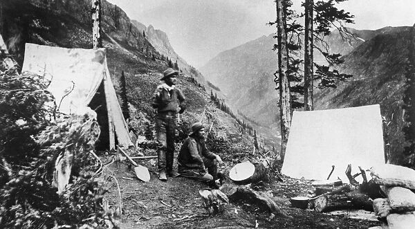 COLORADO: GOLD MINERS, 1875. Gold miners at camp near the North Star and Mountaineer