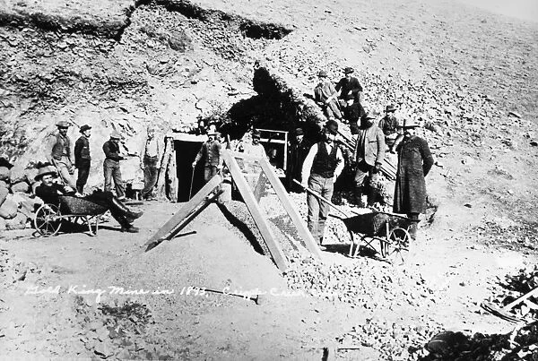 COLORADO: GOLD MINERS, 1893. Miners posing outside the entrance to the Gold King