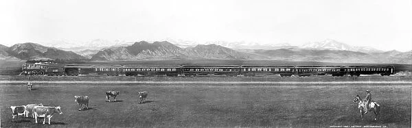 COLORADO: RAILROAD, 1899. Retouched panoramic photograph of a train on the Great