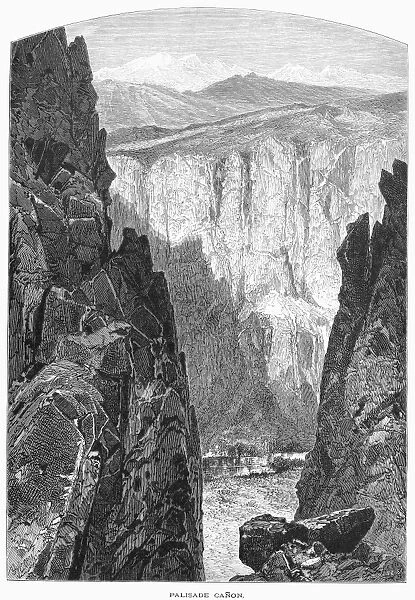 COLORADO RIVER. Palisade Canyon. Wood engraving, 1872