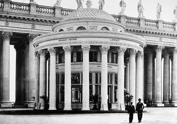 COLUMBIAN EXPOSITION, 1893. A Chocolate Pavilion at the Columbian Exposition in Chicago