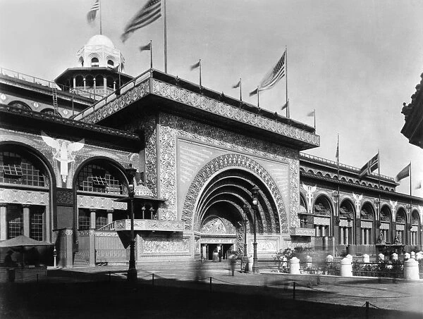 COLUMBIAN EXPOSITION, 1893. The Transportation Building at the Worlds Columbian