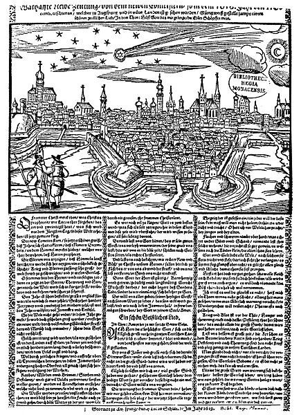 COMET, 1619. Comet seen above Augsburg, Germany, 1619