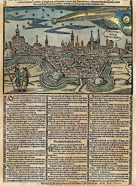 COMET, 1619. Comet seen above Augsburg, Germany, 1619