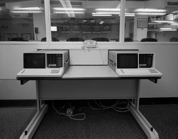 COMPUTERS, 1993. Loral 100A computers at the Space Launch Complex 3, at Vandenberg Air Force Base
