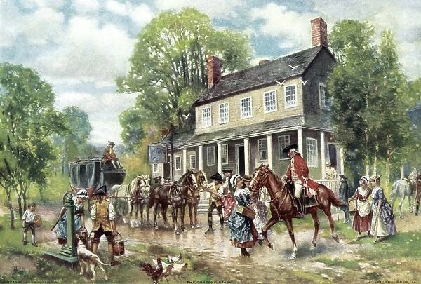 CONCORD, c1775. The Concord Stage. Illustration by Percy Moran, c1911