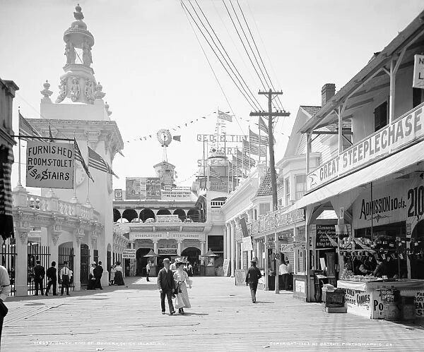 CONEY ISLAND, c1903. View of the Bowery at Coney Island, New York. Photograph, c1903