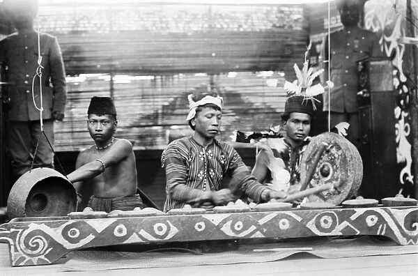 CONEY ISLAND: PERFORMERS. Three Hindu musicians perform at Luna Park amusement park