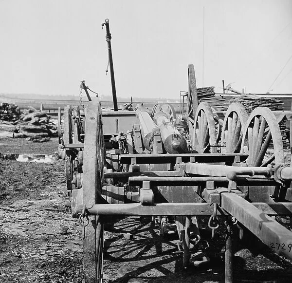 CONFEDERATE CANNON. Bronze field guns imported from France for use by the Confederacy. Photograph, 1865