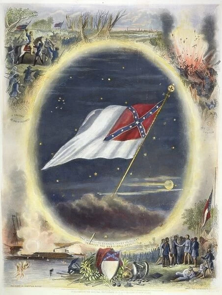 THE CONFEDERATE FLAG, 1867. American engraving