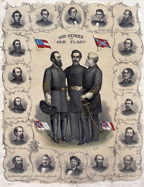 CONFEDERATE LEADERS, c1896. Robert E. Lee, Stonewall Jackson and G