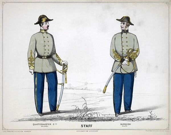 CONFEDERATE UNIFORMS, 1861. Confederate Army uniforms for the rank of quartermaster general