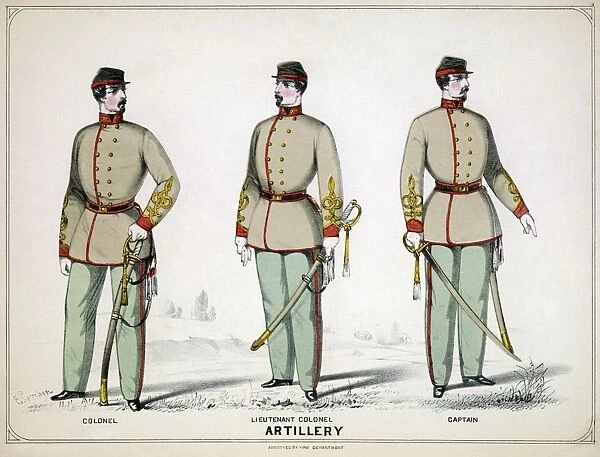 CONFEDERATE UNIFORMS, 1861. Confederate Army artillery uniforms for the rank of colonel