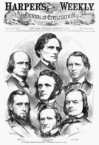 CONGRESS: SECESSION, 1861. The seceding Mississippi delegation in Congress