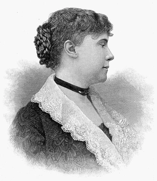 CONSTANCE F. WOOLSON (1840-1894). Constance Fenimore Woolson. American writer. Wood engraving, American, 1887