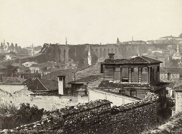 CONSTANTINOPLE, c1900. A view of Constantinople, Ottoman Empire, with Aqueduct