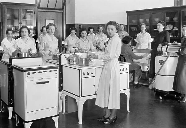 Cooking class at Chevy Chase High School in Bethesda, Maryland, 1935