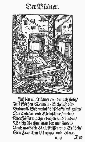 COOPER, 1568. Woodcut, 1568, by Jost Amman