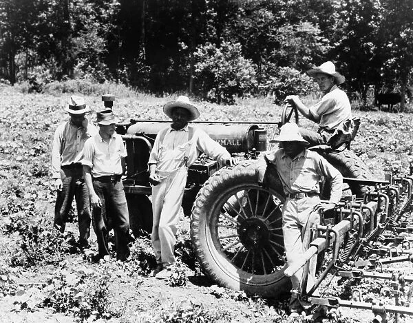 COOPERATIVE FARMERS, 1937. Former sharecroppers farming cotton on the Mississippi