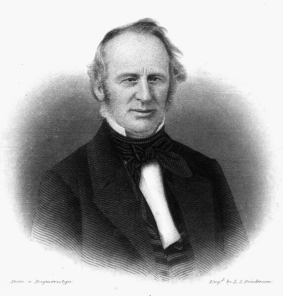 CORNELIUS VANDERBILT (1794-1877). American financier. Line and stipple engraving after a daguerreotype