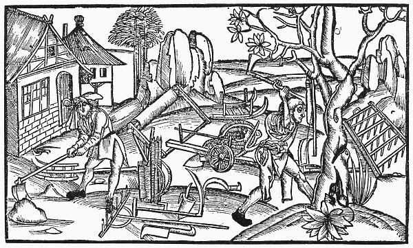 COUNTRY LIFE, 1504. Medieval woodcut, 1504
