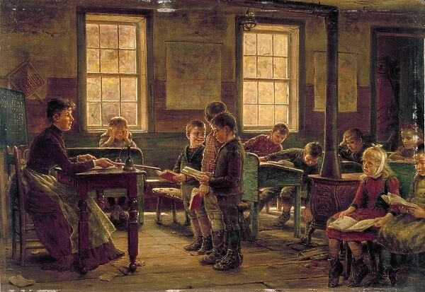 COUNTRY SCHOOL, 1890. A country schoolhouse. Oil on canvas by Edward Lamson Henry, 1890