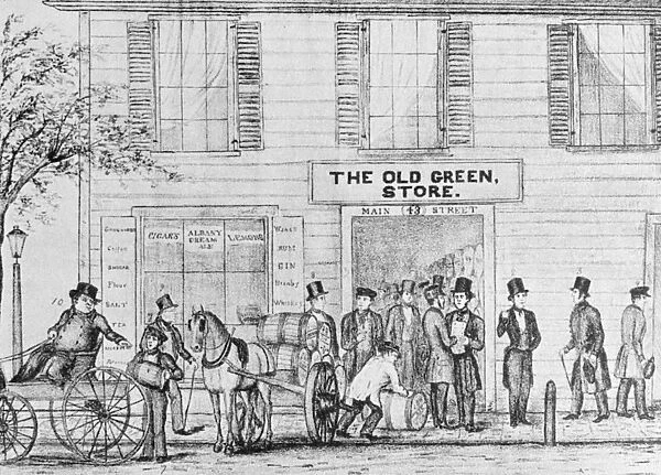 COUNTRY STORE, 1847. Store selling West India goods in Worcester, Massachusetts