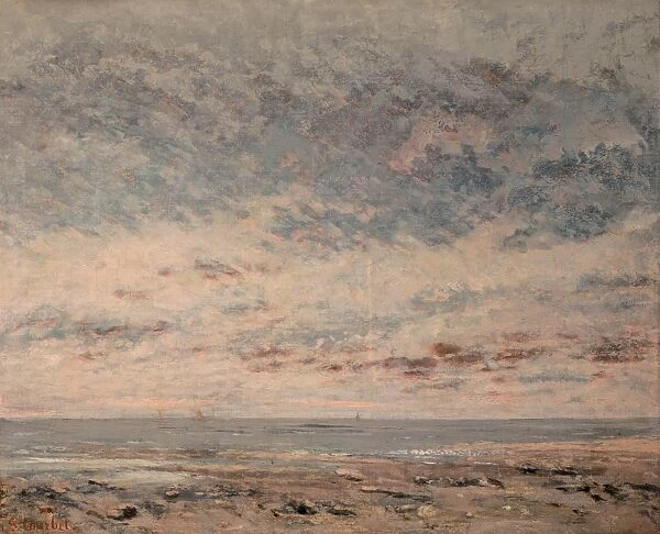 COURBET: LOW TIDE, 1865. Low Tide at Trouville. Oil on canvas, Gustave Courbet, 1865