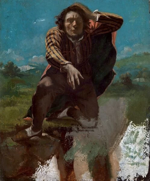 COURBET: MAD WITH FEAR. The Man Made Mad with Fear. Oil on canvas, Gustave Courbet