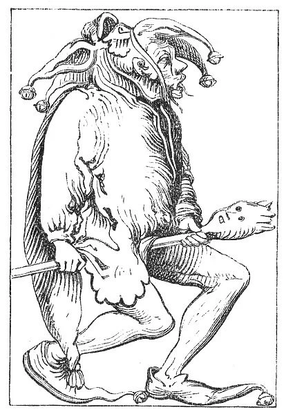 A COURT FOOL, 1552. Woodcut form Sebastian Munsters Cosmographia Universalis