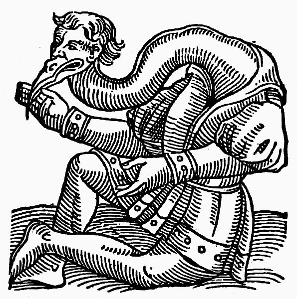 CRANE-HEADED MAN, 1557. Woodcut from the Prodigiorum of Conrad Lycosthenes, 1557