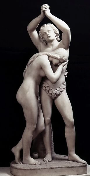 CRAWFORD: ADAM & EVE. Adam and Eve expelled from Paradise. Marble, 1855, by Thomas Crawford