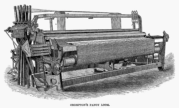 CROMPTON: FANCY LOOM. Fancy loom invented by Samuel Crompton (1753-1827). Line engraving