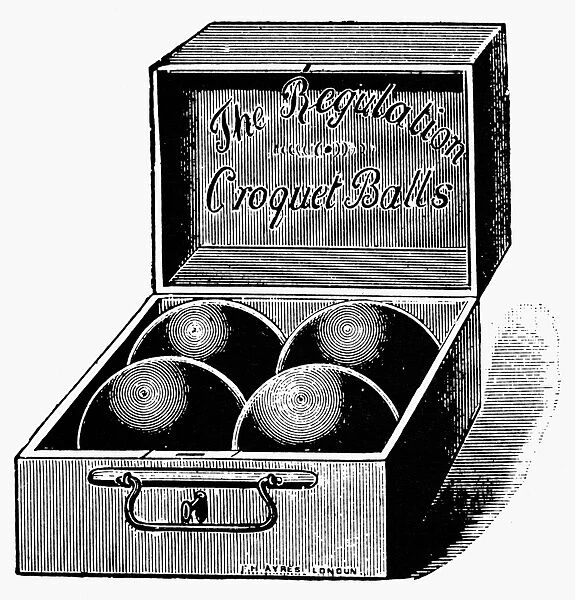 CROQUET, c1900. Croquet balls. Line engraving, c1900