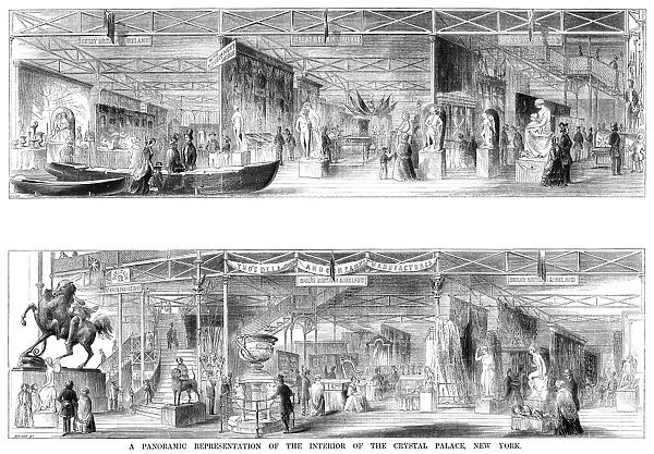 CRYSTAL PALACE, 1854. Booths of Great Britain and Ireland at the New York Crystal
