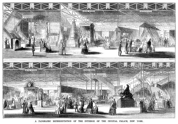 CRYSTAL PALACE, 1854. Booths of the United States at the New York Crystal Palace