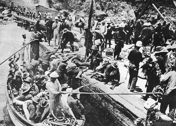 CUBA: DAIQUIRI, 1898. U. S. troops disembarking at Daiquiri, Cuba, 22 June 1898