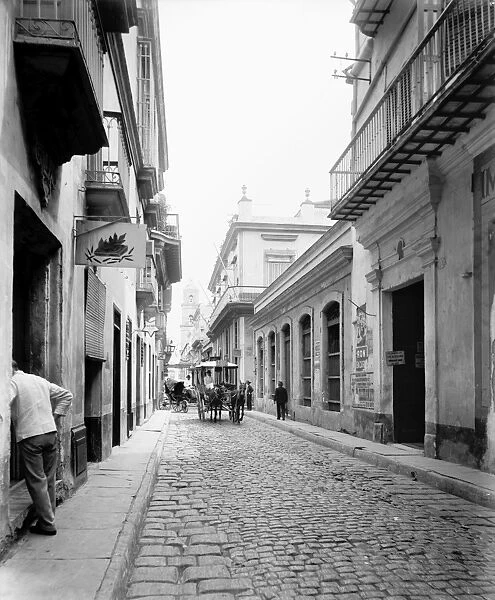 CUBA: HAVANA, c1900. O Reilly Street in Havana, Cuba, c1900