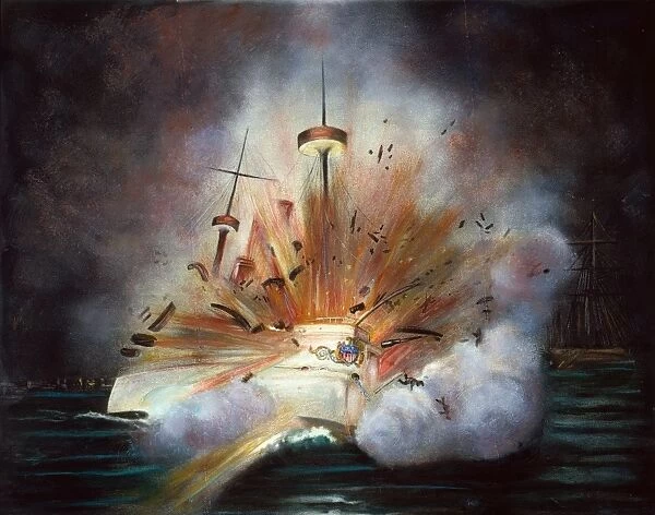 CUBA: U. S. S. MAINE, 1898. The explosion of the USS Maine in Havana harbor, 15 February 1898
