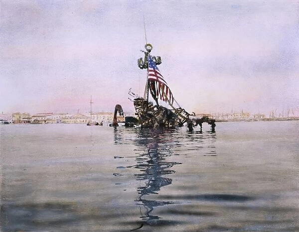 CUBA: U. S. S. MAINE, 1900. The mast of the U. S. S. Maine in Havana Harbor, Cuba