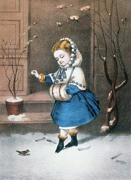 CURRIER & IVES: LITTLE SNOWBIRD. Undated lithograph by Currier & Ives, c1860