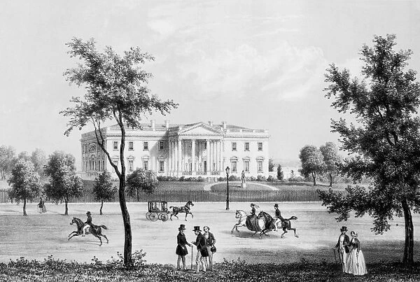 D. C. : WHITE HOUSE, 1848. The north front of the White House, Washington, D