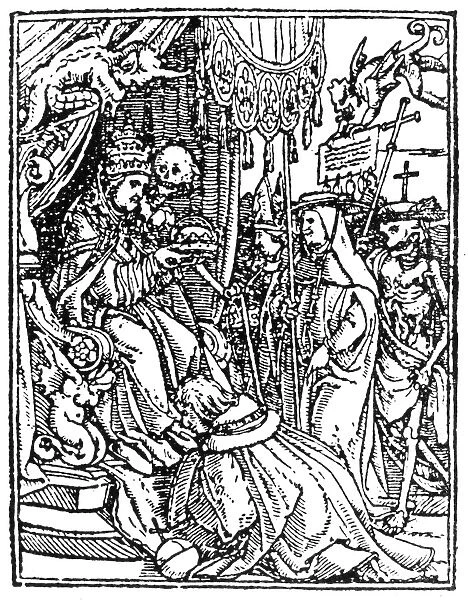 DANCE OF DEATH, 1538. Death and the Pope