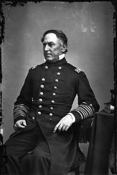 DAVID G. FARRAGUT (1801-1870). American naval officer. Photographed c1863 in the uniform of a Rear Admiral by Mathew Brady