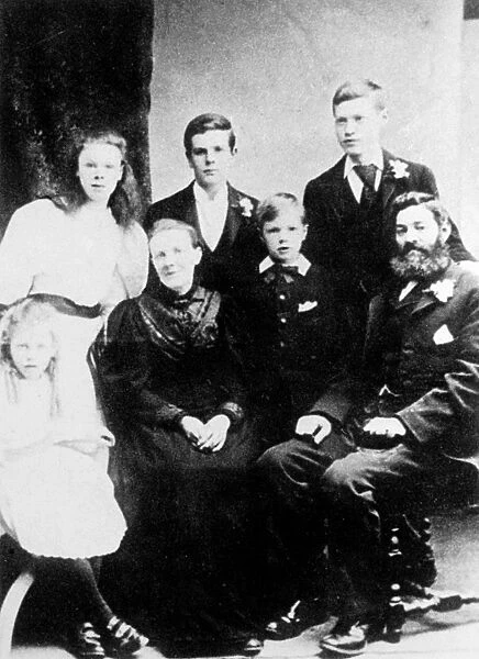 DAVID HERBERT LAWRENCE (1885-1930). English writer. The Lawrence family, left to right: Ada